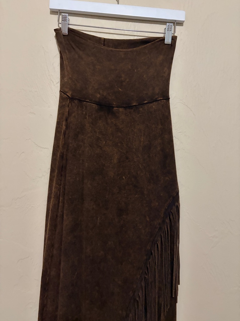 Party Brown Fringe Maxi Skirt. New without Tags. - Picture 4 of 9